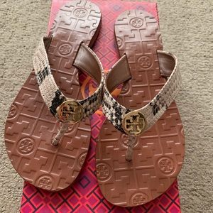 Tory Burch snakeskin print Thora sandals